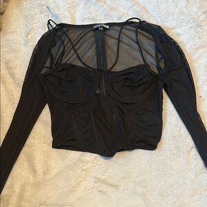 Fashion Nova Black Fitted Bustier Bodysuit